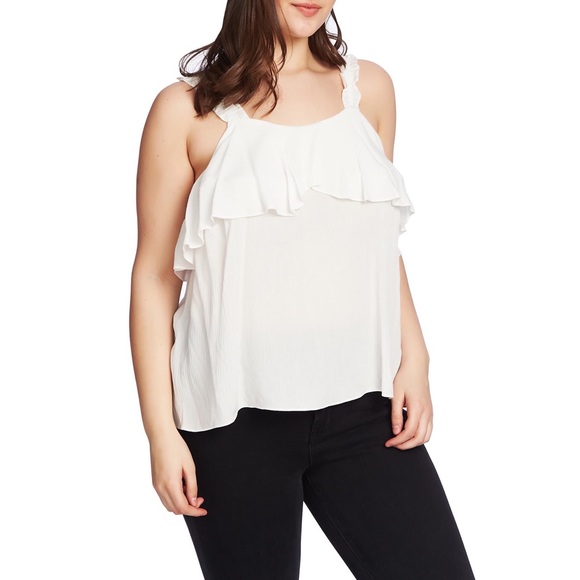 1.STATE Ruched Strap Flounce Edge Camisole Top - Picture 2 of 5
